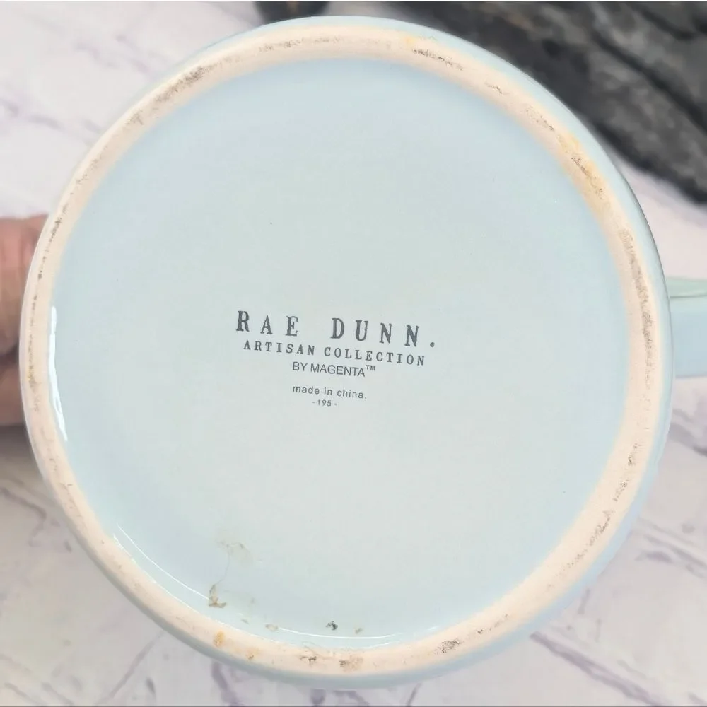 Rae Dunn SHOWER Baby Blue Ceramic Watering Pitcher Jug